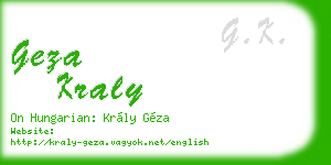 geza kraly business card