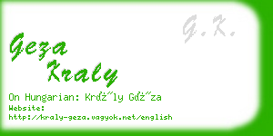 geza kraly business card